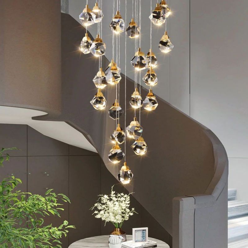 Nicole Crystal Staircase Chandelier-Vancei