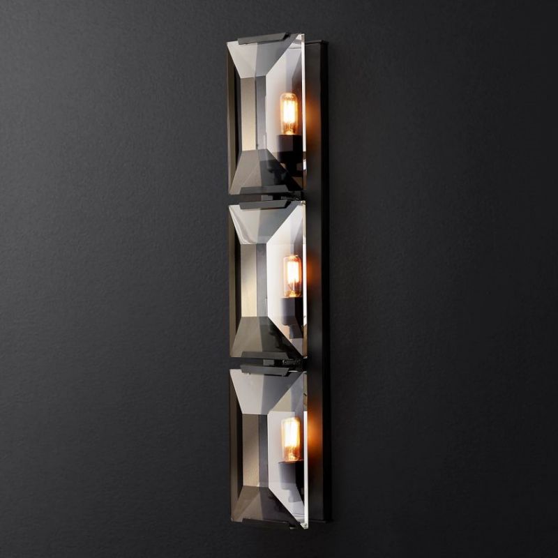 Hewson Multicurve Crystal Triple Wall Sconce-Vancei