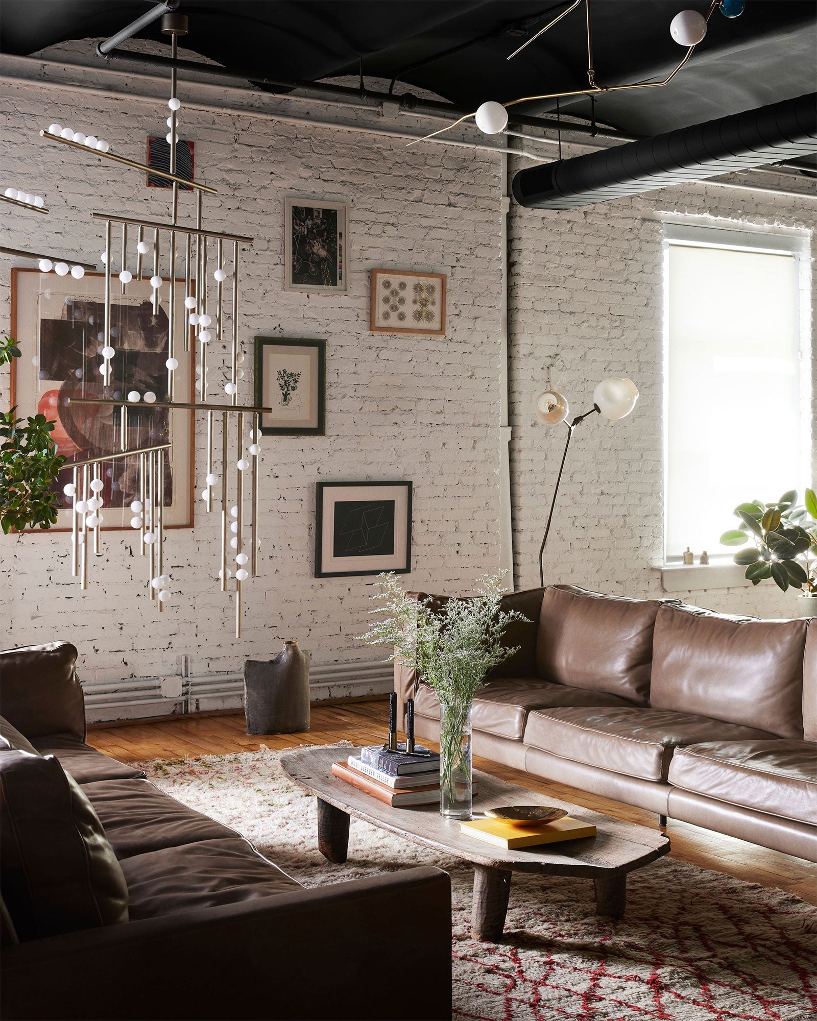 Brass Glass Drop Chandelier-Vancei