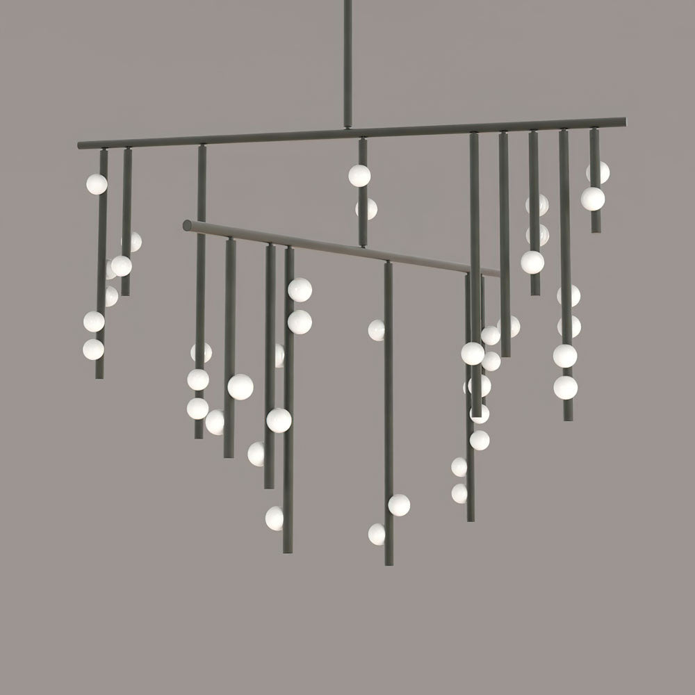 Brass Glass Drop Chandelier-Vancei