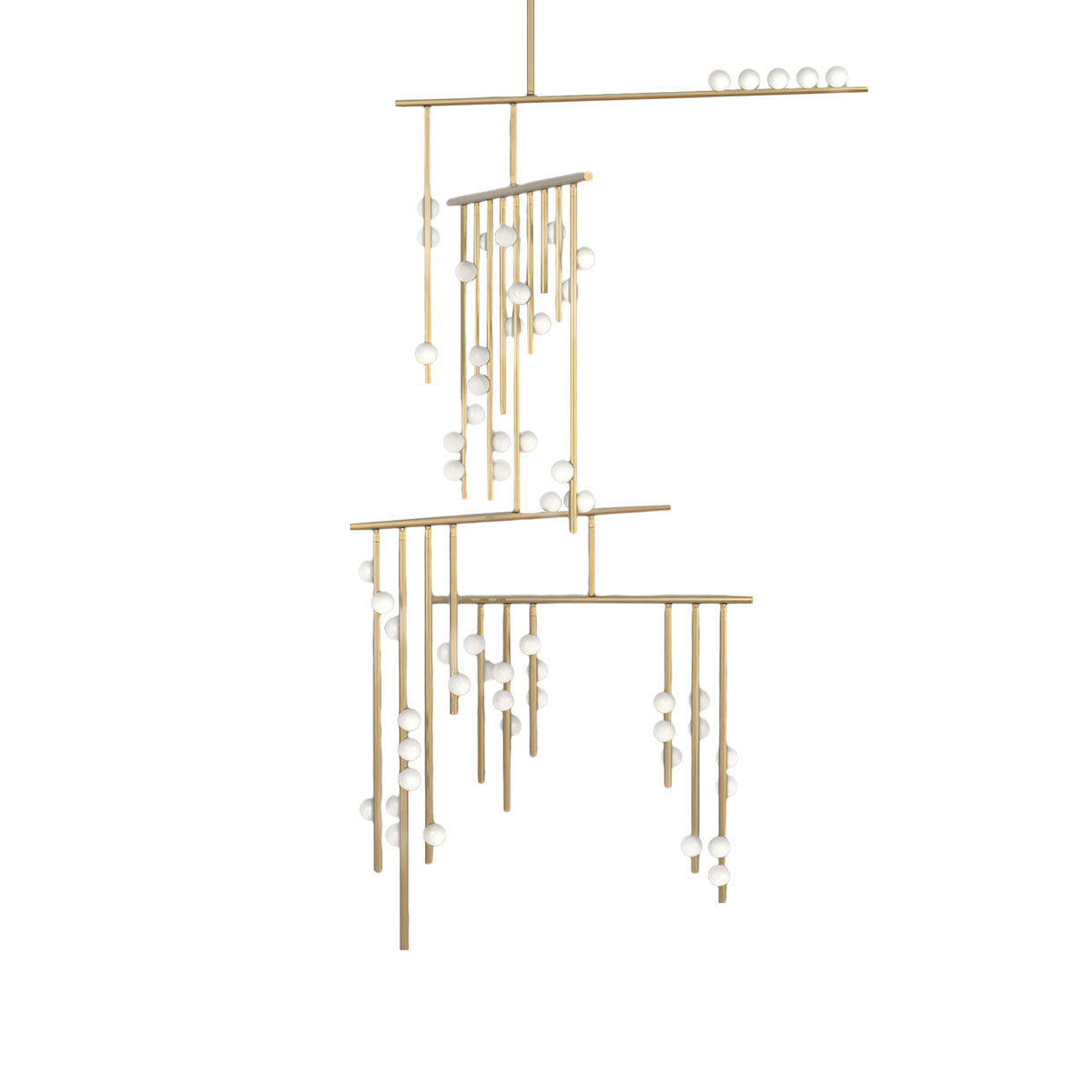 Brass Glass Drop Chandelier-Vancei