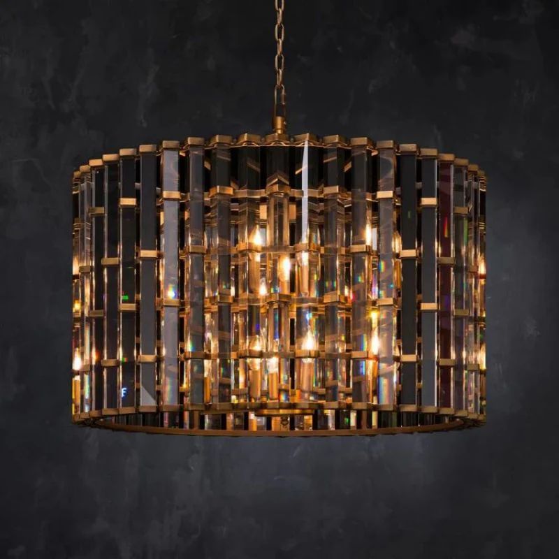 Dora Glass Round Pendant Chandelier-Vancei