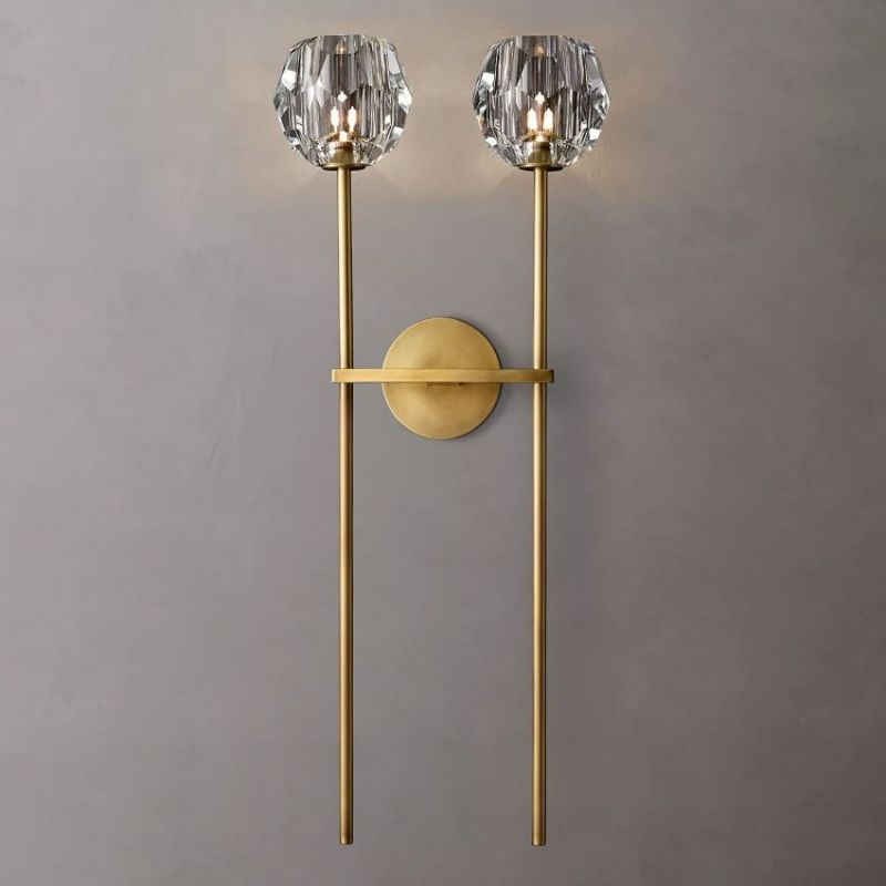 Balle Clear Crystal Grand Double Sconce-Vancei