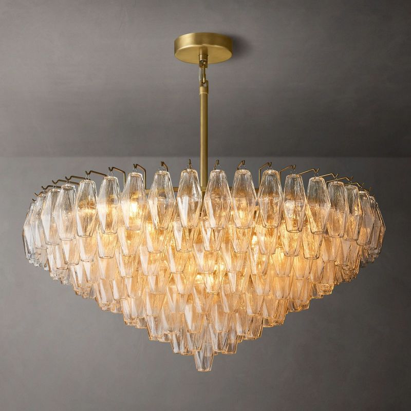 Chiara Clear Glass Tiered  Round Chandelier 37"-Vancei