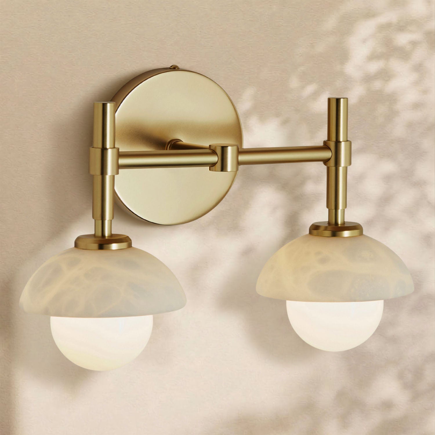 Glowen Alabaster Double Wall Sconce