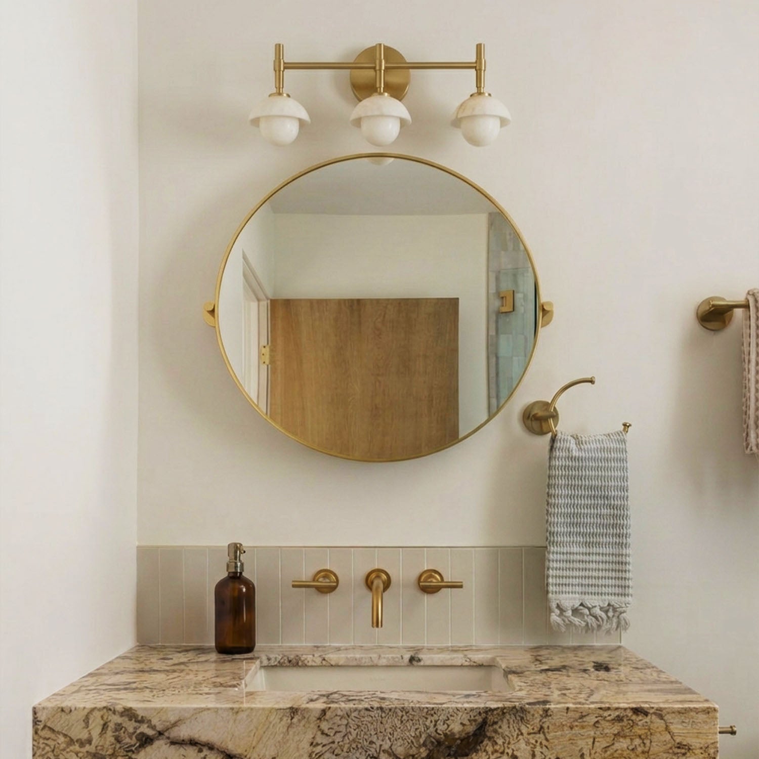 Glowen Alabaster Triple Wall Sconce