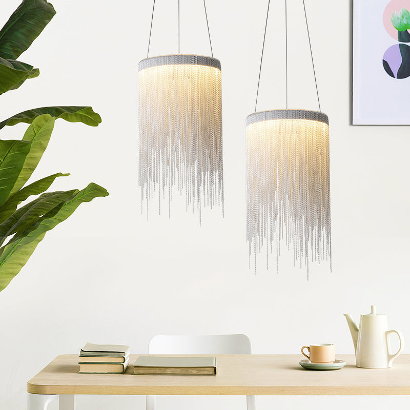 Flynn Aluminum Chain Tassel Pendant Light-Vancei