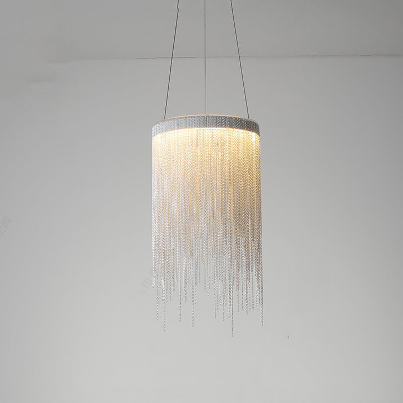 Flynn Aluminum Chain Tassel Pendant Light-Vancei
