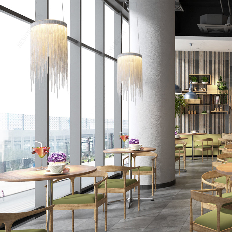 Flynn Aluminum Chain Tassel Pendant Light-Vancei