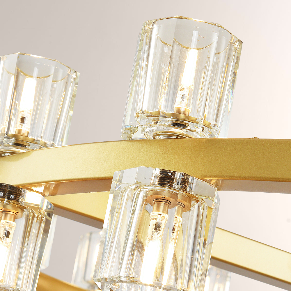 Brach Crystal Shades Round Chandelier 36"-Vancei