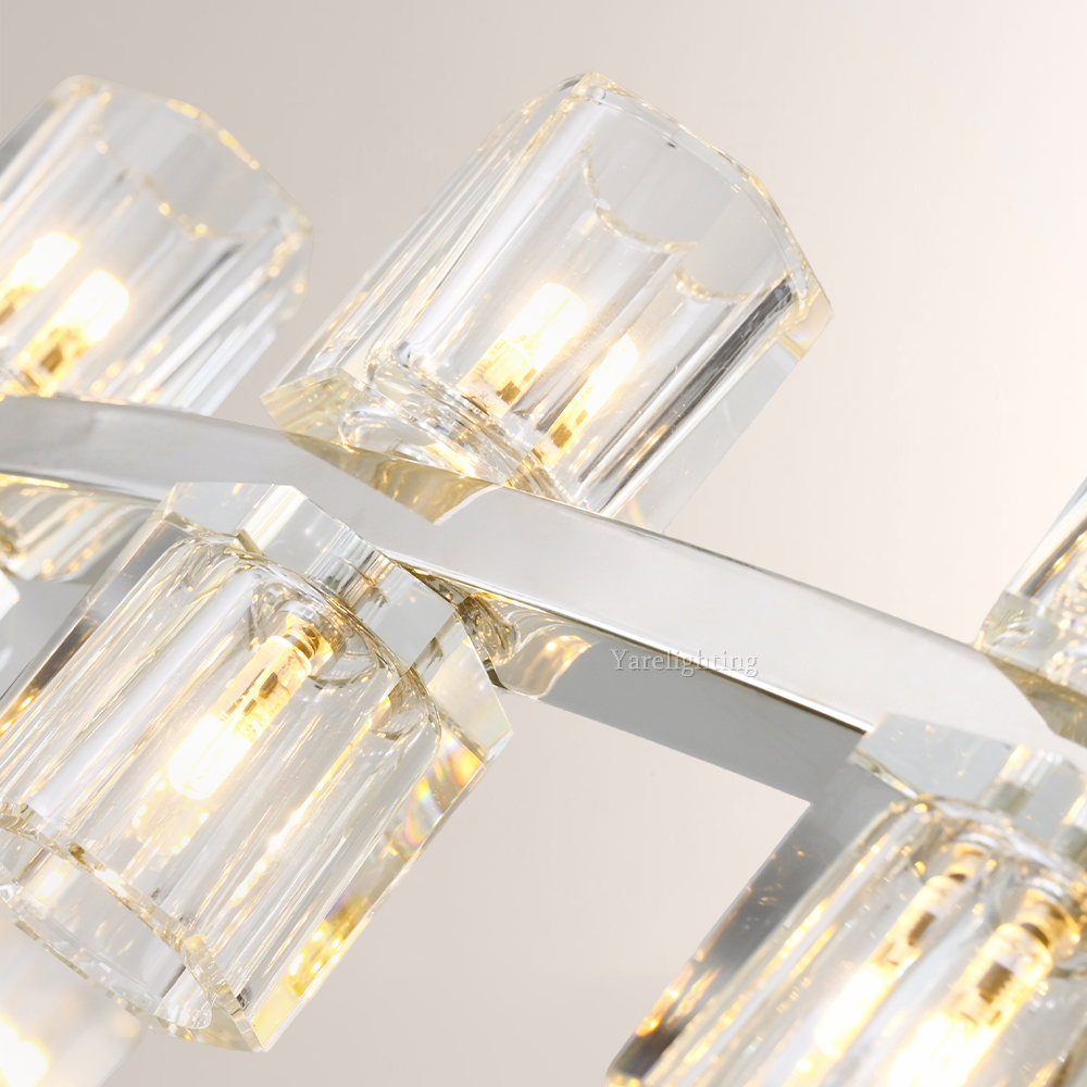 Brach Crystal Shades Round Chandelier 48"-Vancei