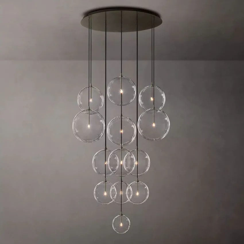 Glass Ball 13 Light Cluster Chandelier-Vancei