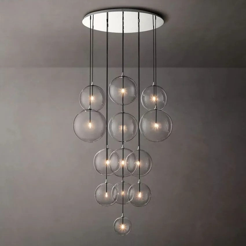 Glass Ball 13 Light Cluster Chandelier-Vancei