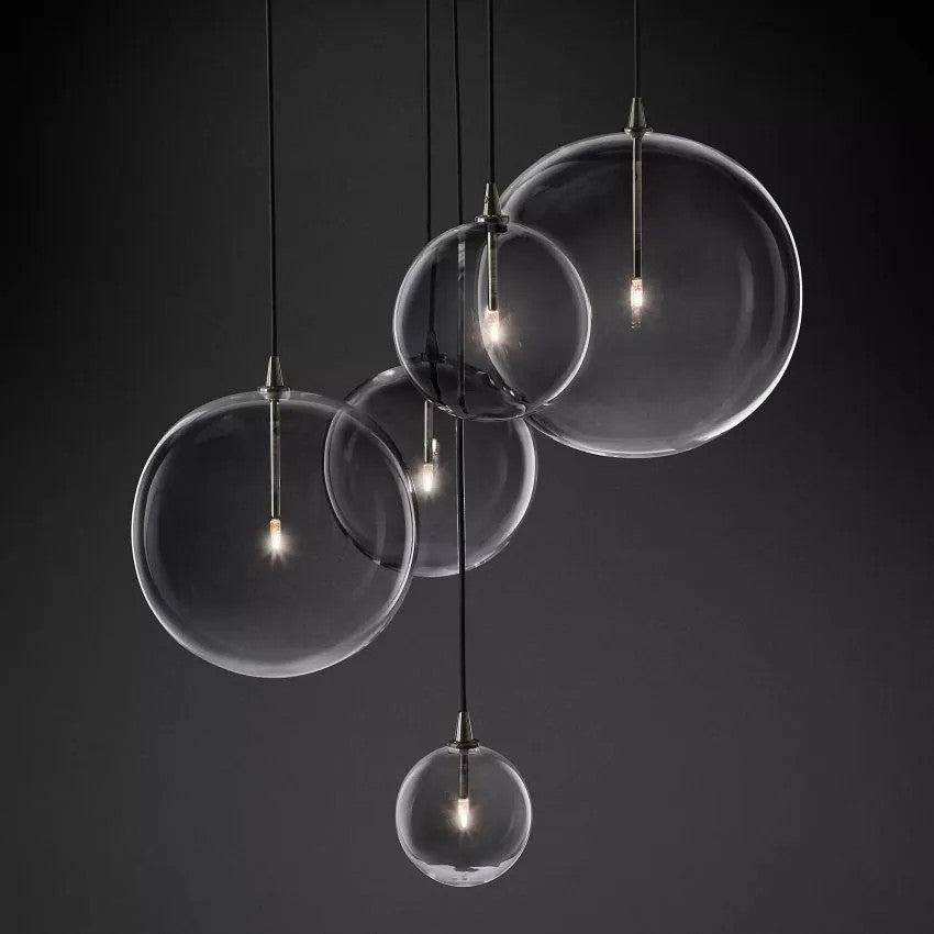 Glass Ball 5 Light Cluster Chandelier-Vancei