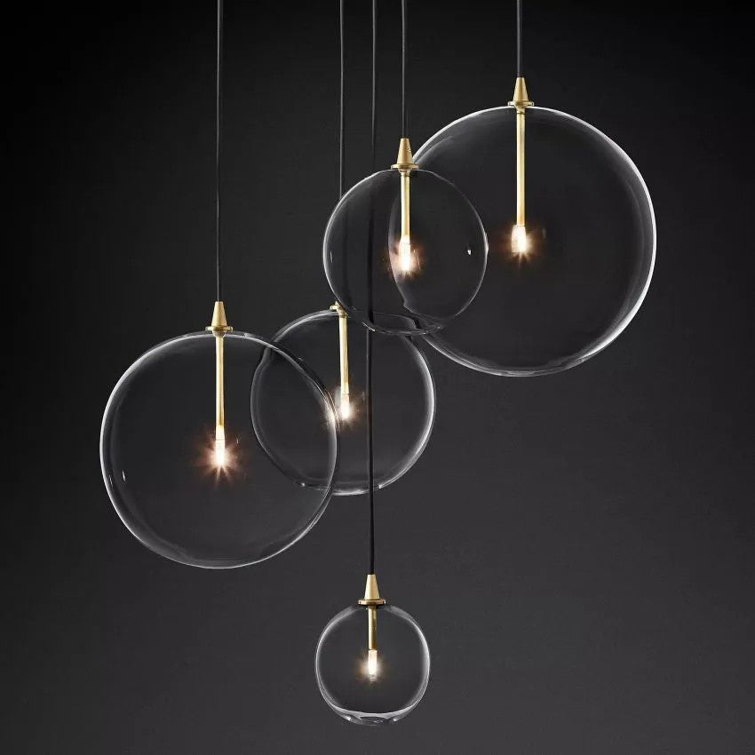 Glass Ball 5 Light Cluster Chandelier-Vancei