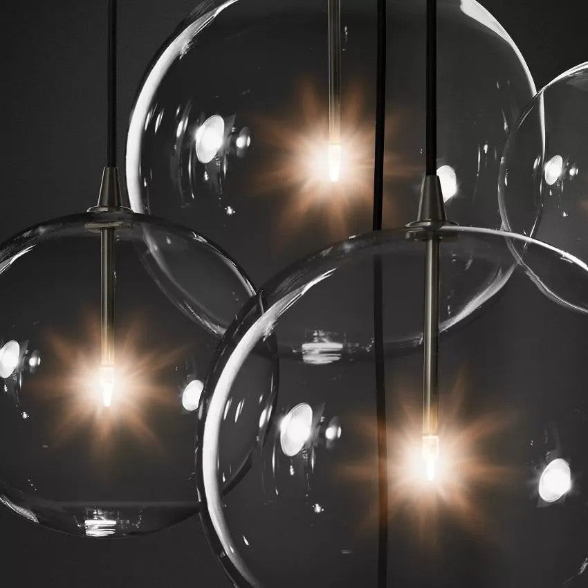 Glass Ball 5 Light Cluster Chandelier-Vancei