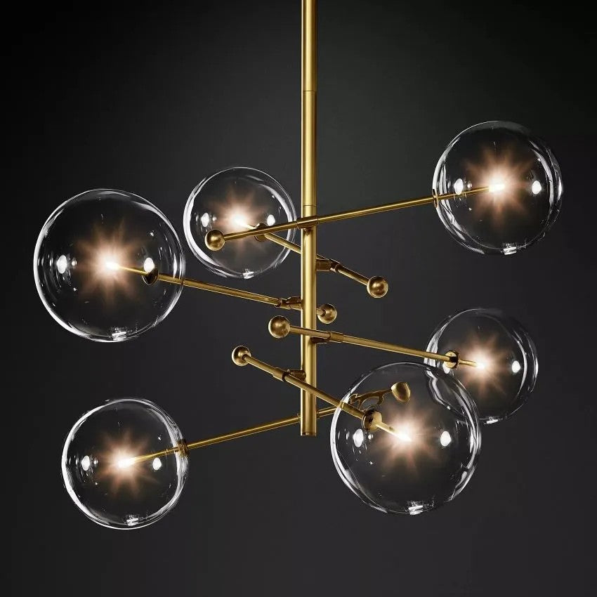 Glass Ball 6 Light  Pendant Chandelier-Vancei