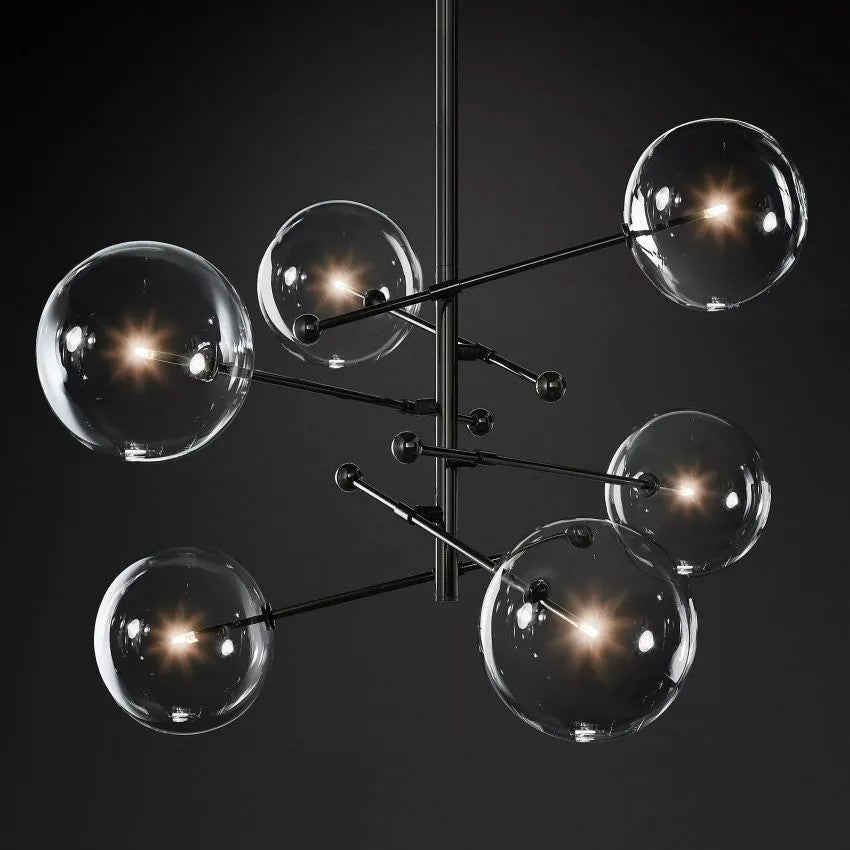 Glass Ball 6 Light  Pendant Chandelier-Vancei