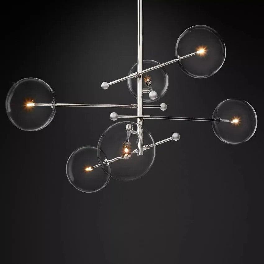 Glass Ball 6 Light  Pendant Chandelier-Vancei