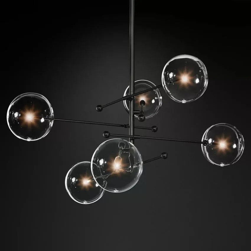 Glass Ball 6 Light  Pendant Chandelier-Vancei