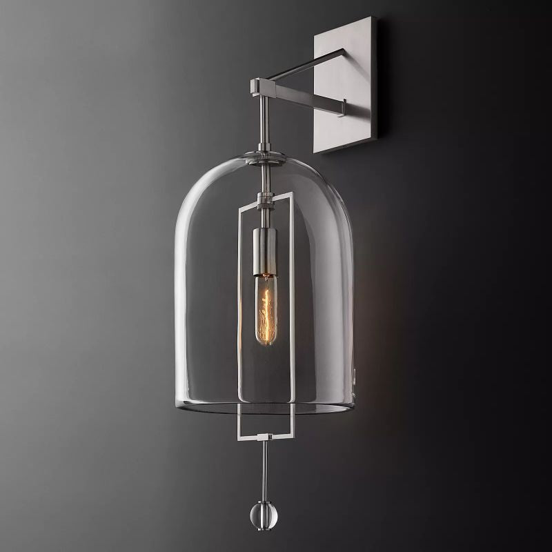 Sophia Brass Grand Wall Sconce With Glass Shade-Vancei