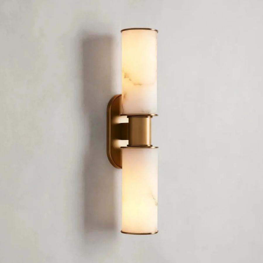 Harlin 2-Light Wall Sconce in Alabaster-Vancei