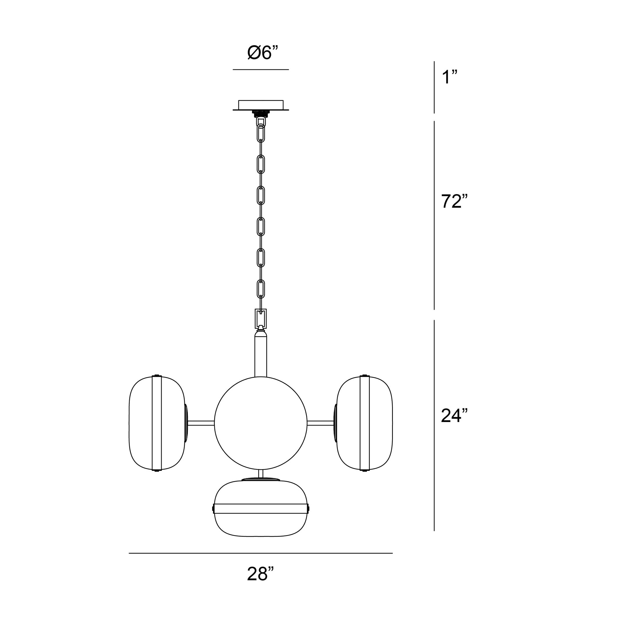 Norako Glass Pendant 5-Light