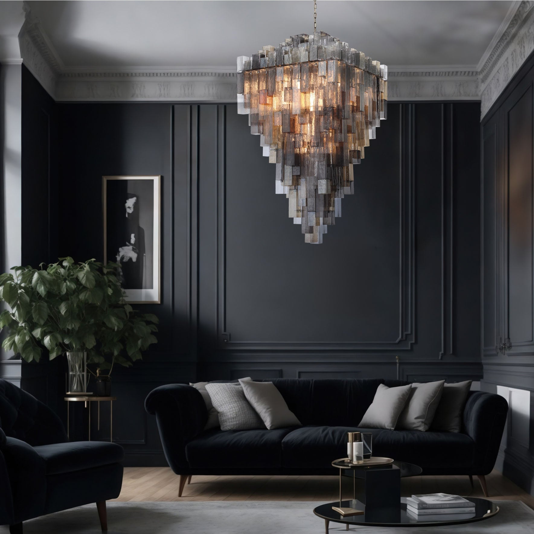 Altesa Square Glass Chandelier 46-Light