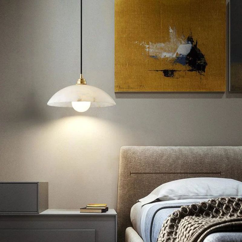 Alabaster Umbrella Pendant 11.8" D 15.7" D-Vancei