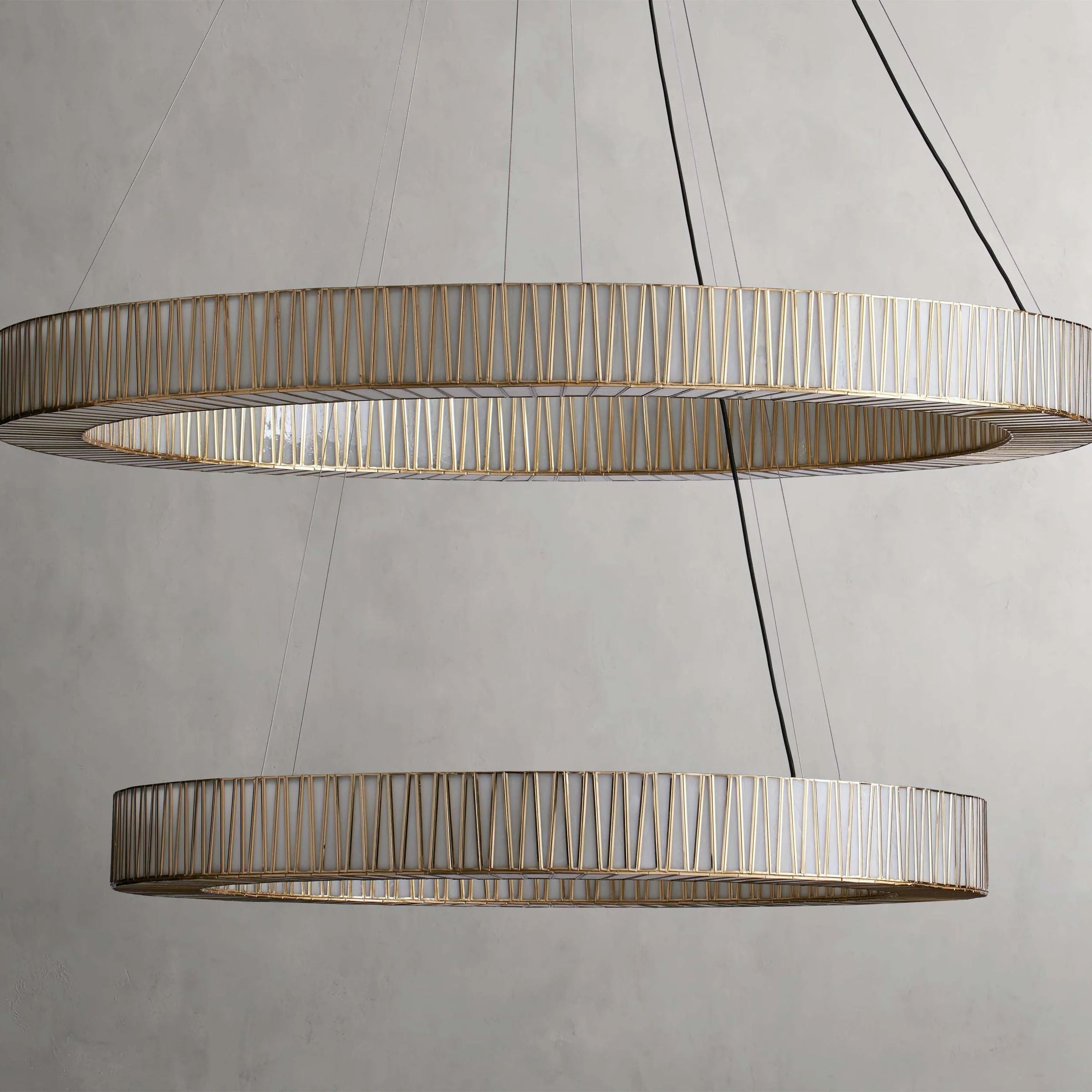 Junit Glass  2-Tier Round Chandelier-Vancei