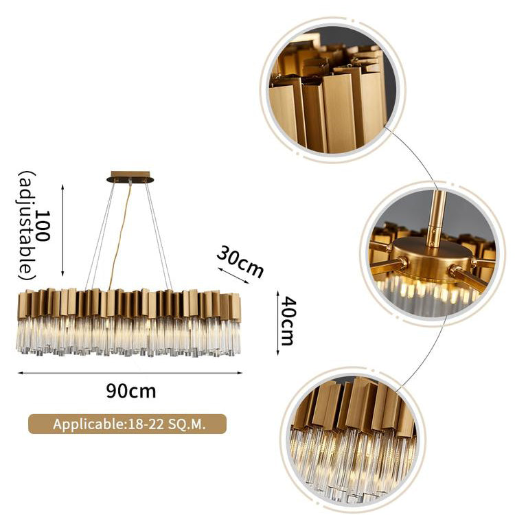 Kubica Oval Crystal Chandelier-Vancei