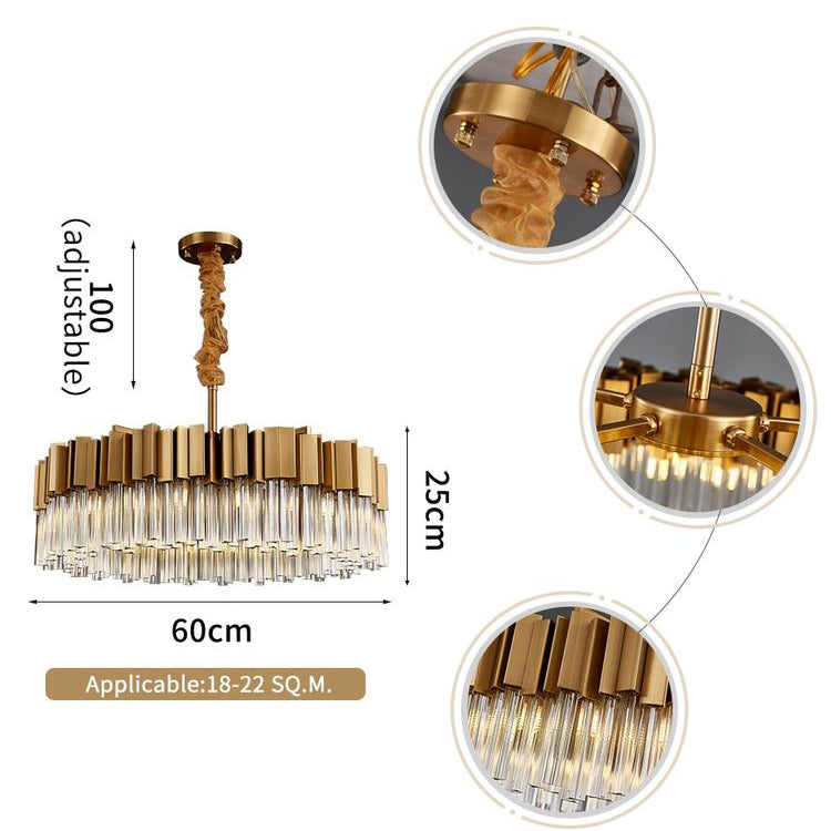 Kubica Round Crystal Chandelier-Vancei