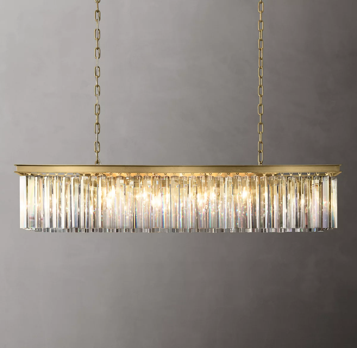 Kelly Crystal Rectangular Chandelier 49"