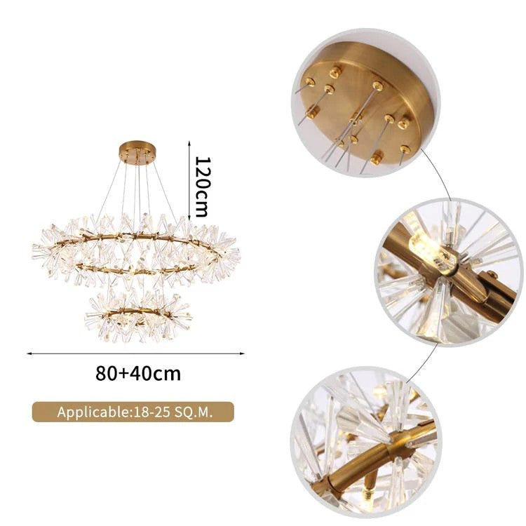 Kily Crystal 3-tier Round  Chandelier-Vancei