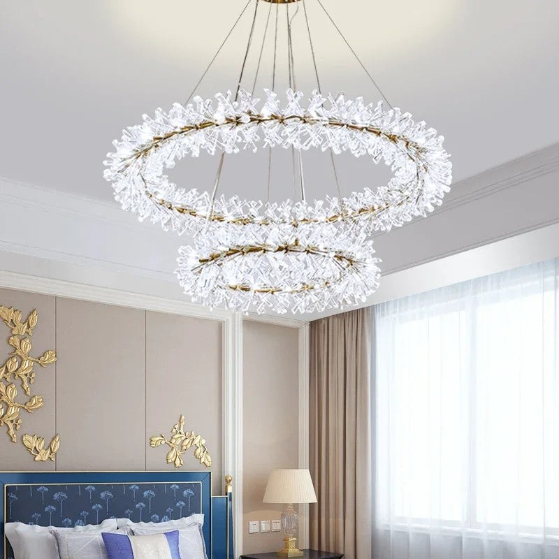 Kily Crystal 2-tier Round  Chandelier-Vancei