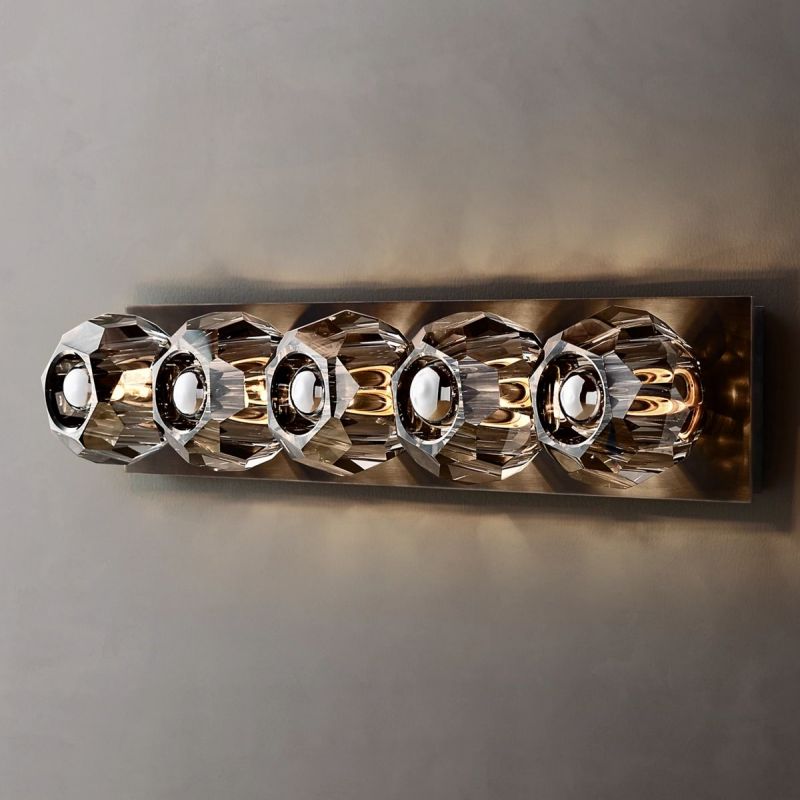 Balle Smoke Glass Linear Long Wall Sconce-Vancei