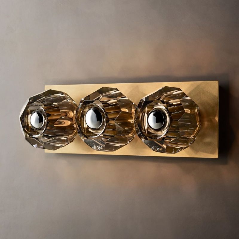Balle Smoke Glass Linear Short Wall Sconce-Vancei