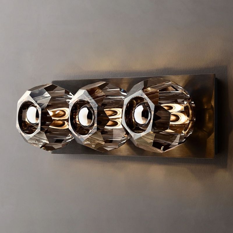 Balle Smoke Glass Linear Short Wall Sconce-Vancei