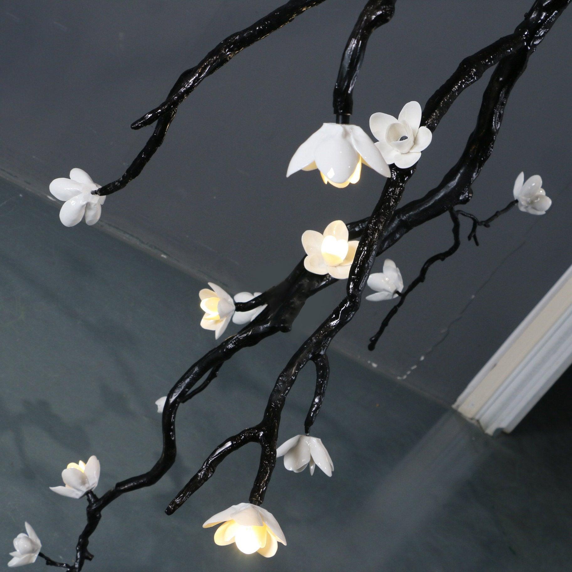 Aura Flora Large Long Branch Flower Chandelier
