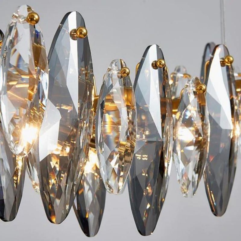 Flora Crystal Linear Chandelier L35"-Vancei