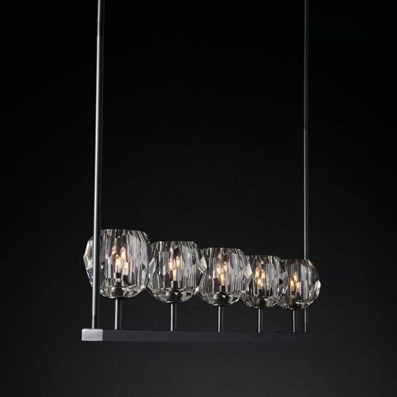 Balle Clear Cristal Linear Chandelier 48"-Vancei