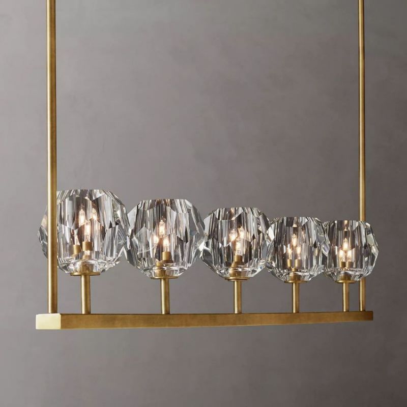 Balle Clear Cristal Linear Chandelier 48"-Vancei