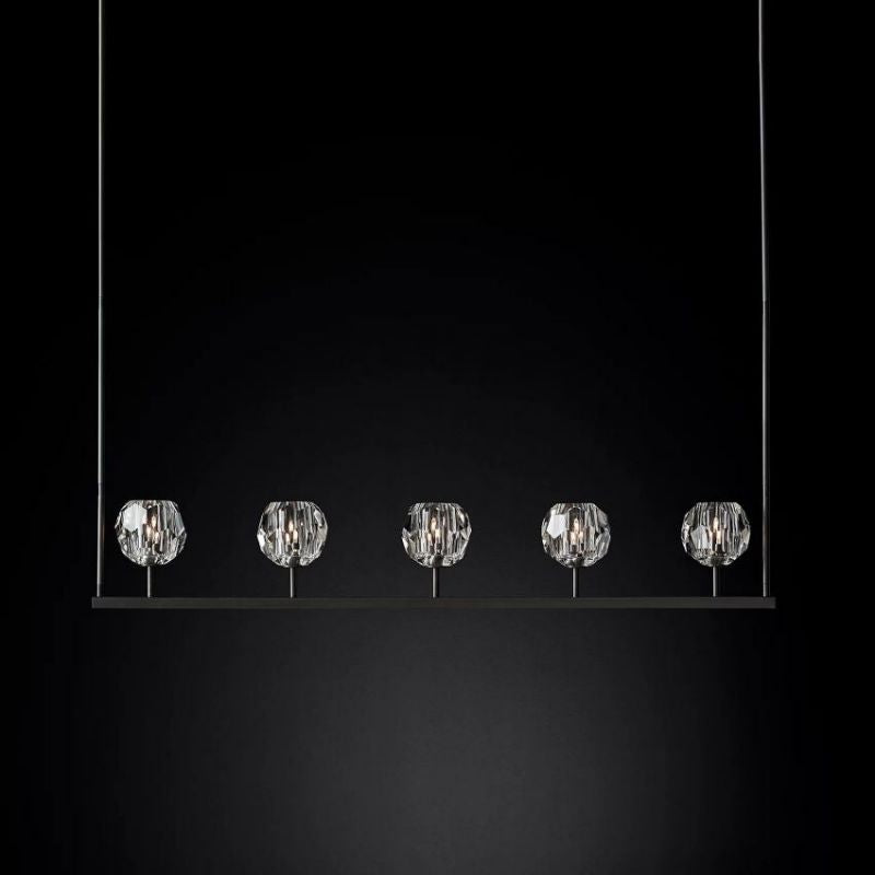 Balle Clear Cristal Linear Chandelier 48"-Vancei