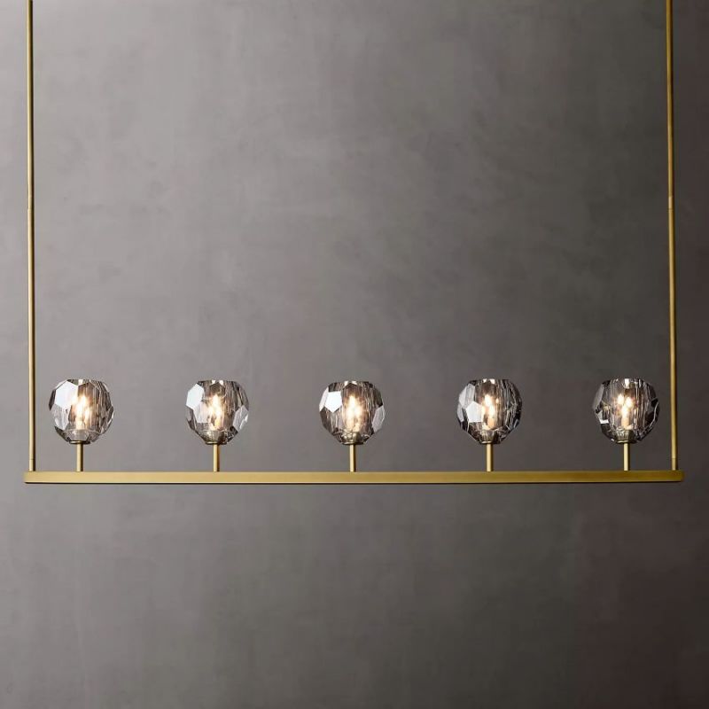 Balle Smoke Cristal Linear Chandelier 48"-Vancei