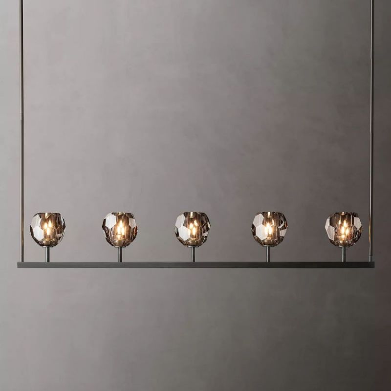 Balle Smoke Cristal Linear Chandelier 48"-Vancei
