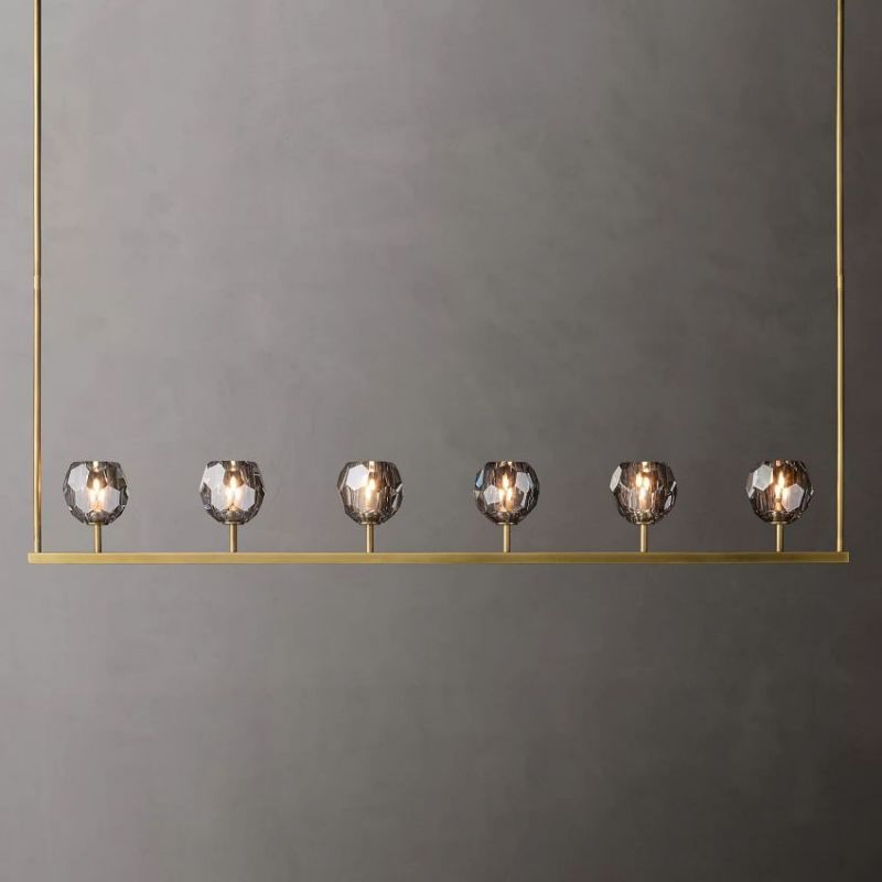 Balle Smoke Cristal Linear Chandelier 60"-Vancei
