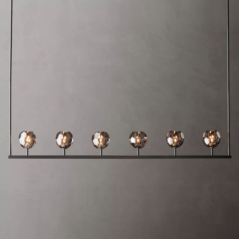 Balle Smoke Cristal Linear Chandelier 60"-Vancei