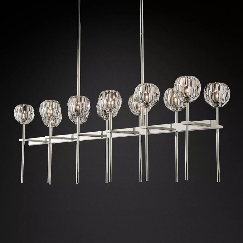 Balle Clear Cristal Double Linear Chandelier 60"-Vancei