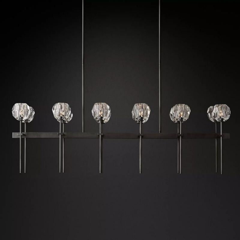 Balle Clear Cristal Double Linear Chandelier 60"-Vancei