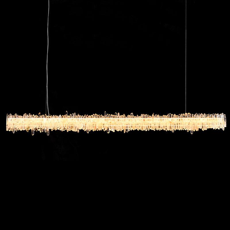 Primary Crystal Cluster Linear Dining Chandelier-Vancei